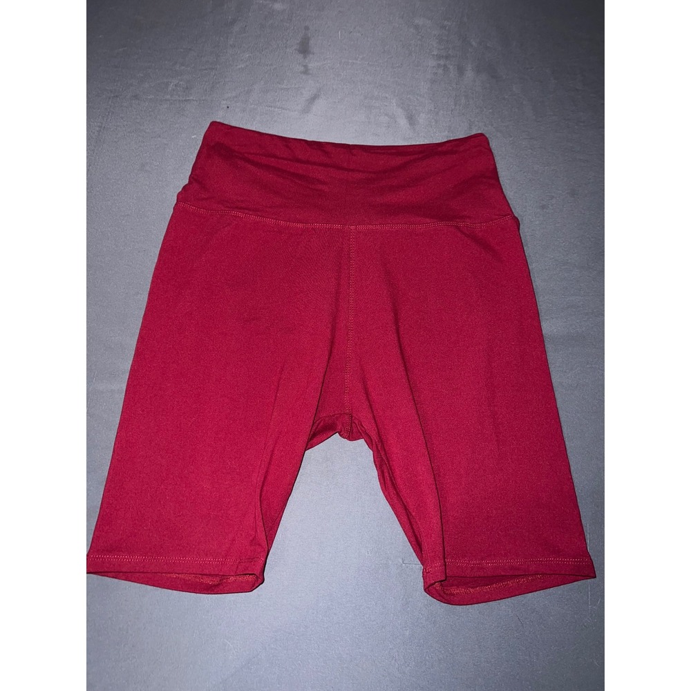 Unbranded Dark Red Biker Shorts Women Size L/XL Polyester Spandex Activewear
